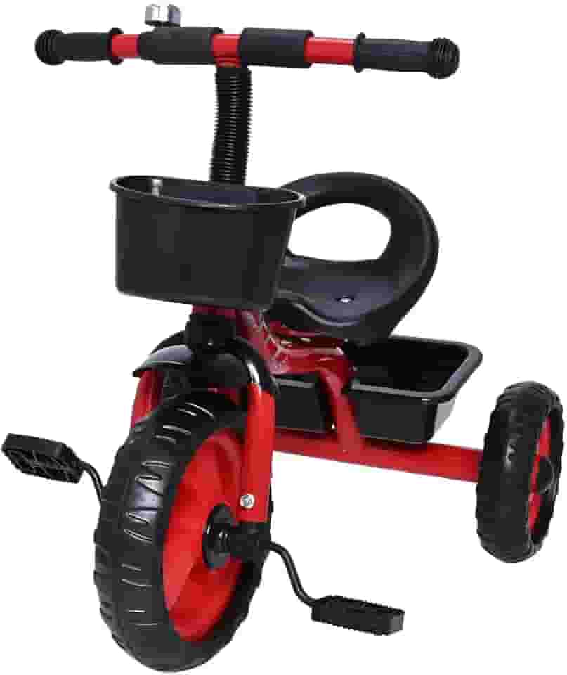 Zippy Toys Triciclo Infantil, Feito de Plástico e Aço Carbono. Possui Cestas de Armazenamento e Campainha Trim Trim. Indicado Para Crianças Até 03 Anos e Suporta Até 25kg (Vermelho)