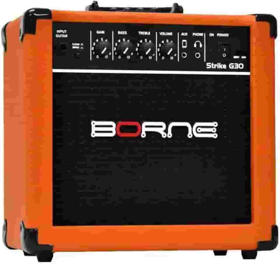 Amplificador Cubo Para Guitarra Borne Strike G30 Laranja 15W Bivolt Automático
