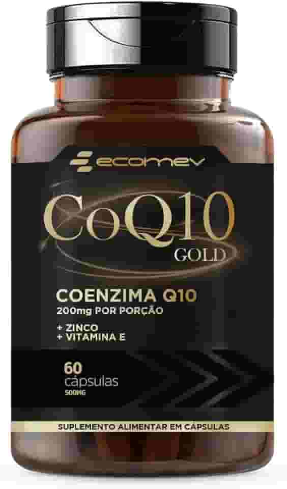 Coenzima Q10 Gold 200Mg De CoQ10 Pura + Vitamina E + Zinco 60 Cáps - Ecomev