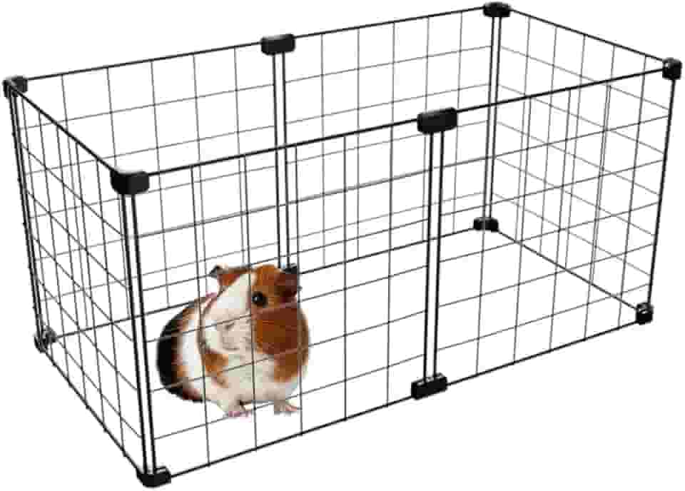 Cercado Pet para Porquinho da Índia 30x60cm com 30cm Altura Simples Tela Aramada Malha de 5cm (Branco)