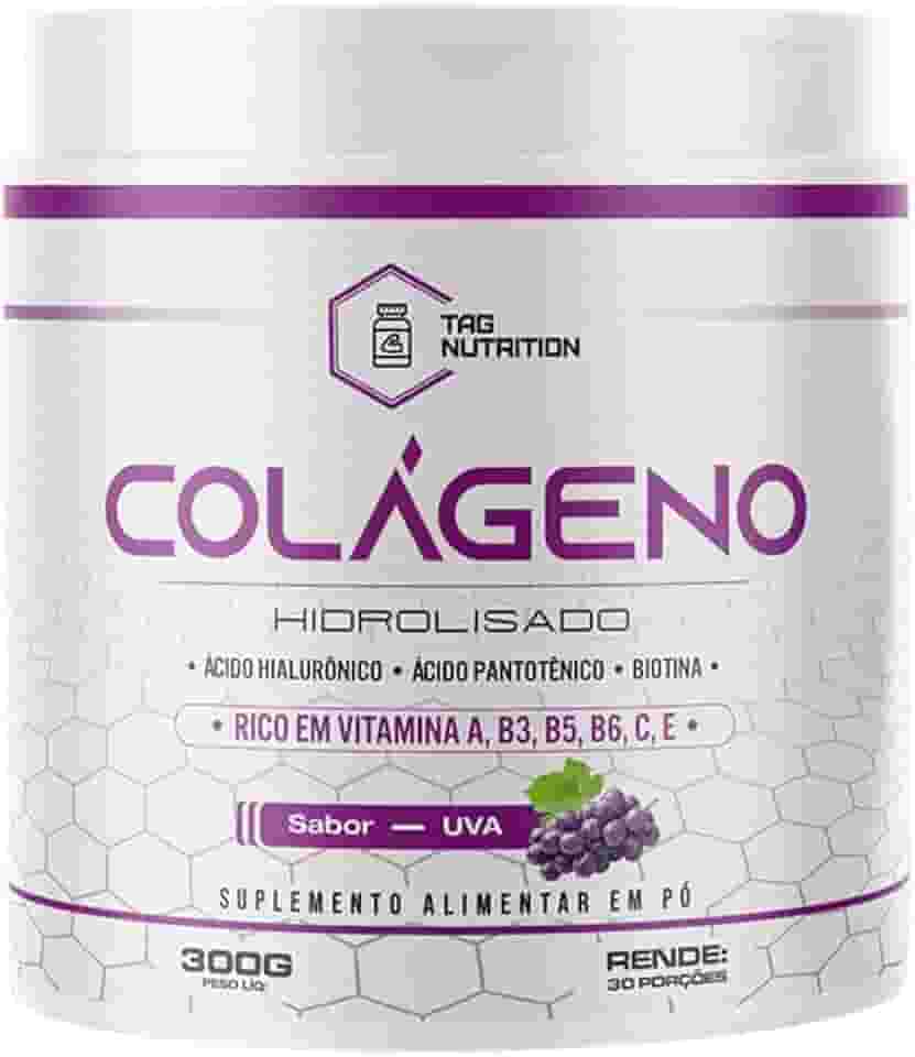 Colágeno Hidrolisado 300g – Com Ácido Hialurônico, Vitaminas C, E, B6 e Ácido Pantotênico – Pele, Cabelos e Unhas Fortes