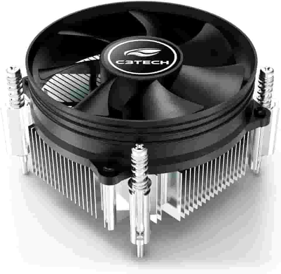 C3Tech Cooler FC-20BK para Processador Intel conector de 3 pinos com 7 lâminas 2200 RPM