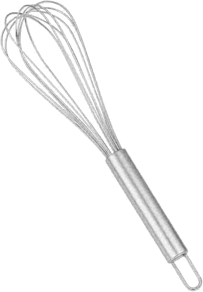 Batedor de Ovos Inox Manual Fuê de Aço para Massas, Claras em Neve, Cremes e Molhos – Mini Mixer Portátil e Ergonômico