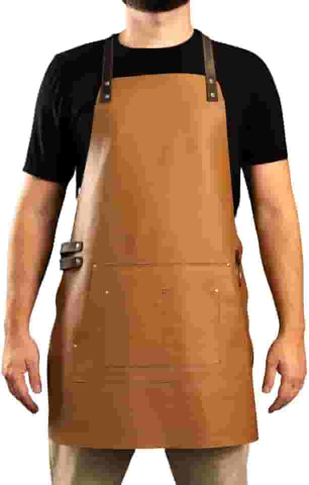 Avental Churrasqueiro Couro Legítimo Gourmet Couro Premium