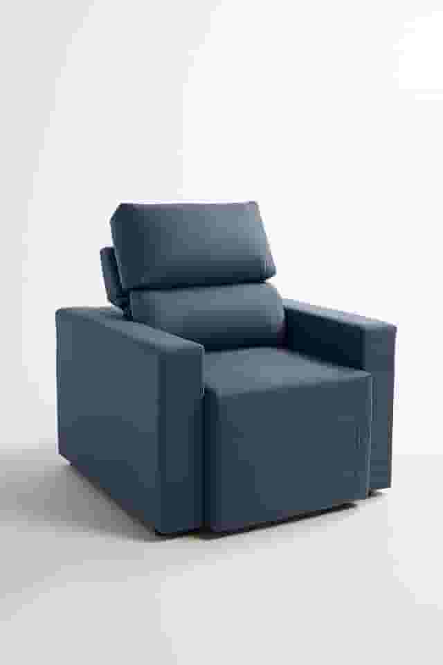 Sofá Cama Solteiro Retrátil 90cm Aconchegante 1 Lugar LIMOVDECOR (Azul)