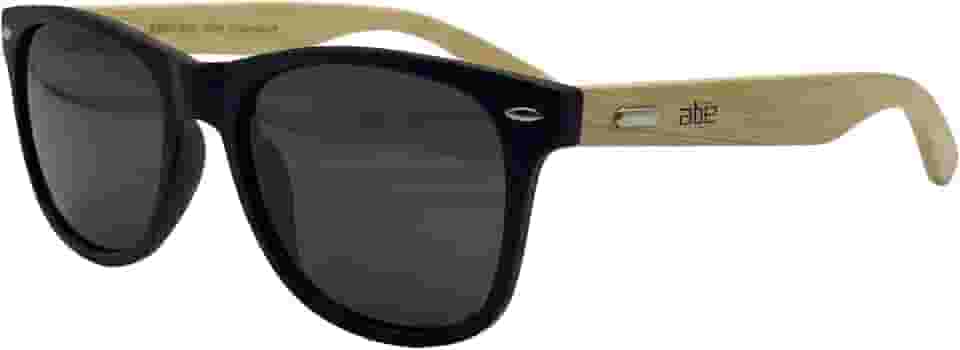 Óculos De Sol Premium Masculino King One, Lente CR-39 Polarizada UV400, Preto Fosco, Madeira ECO, Case Couro Incluso, Marca ABÊ CLUB