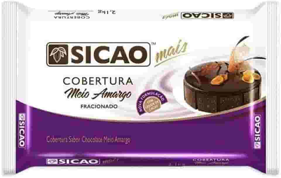Chocolate Cobertura Meio Amargo em Barra Mais 2,1Kg Sicao