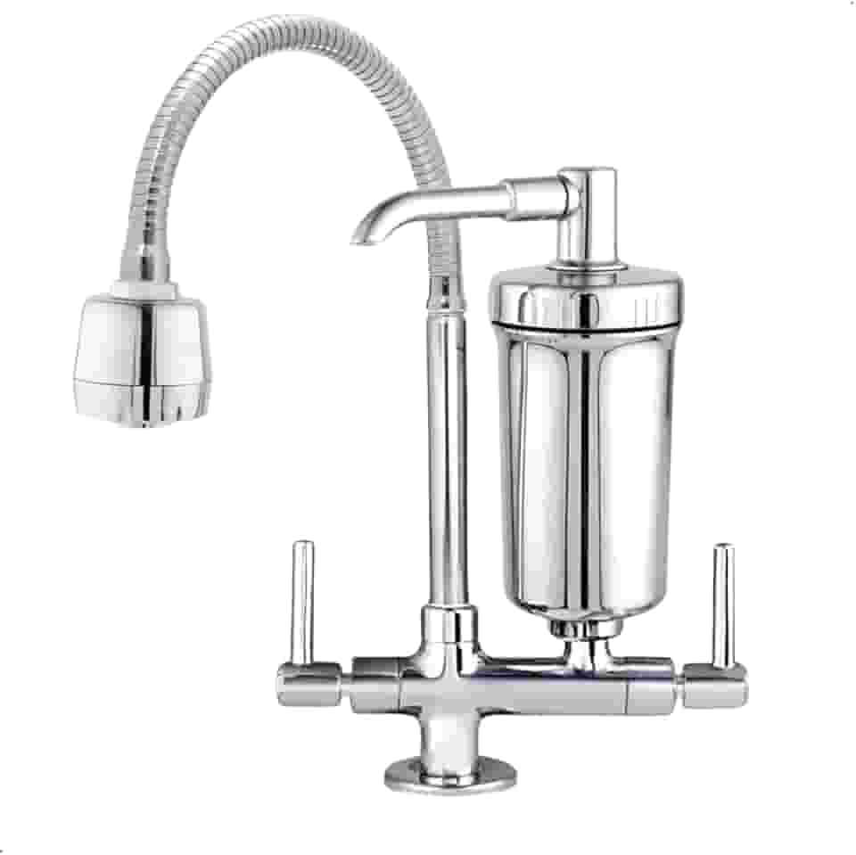 Torneira Com Filtro Em Abs De Bancada Flexível Cromado