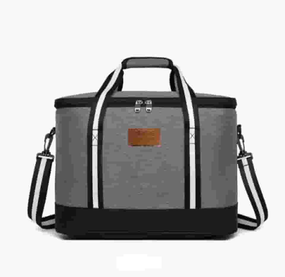 Bolsa Térmica Grande Capacidade 21 L Conserva Alimentos Oxford Isolada Marmita Almoço e Bebidas Cooler Bag Crossbody Impermeável (Cinza)