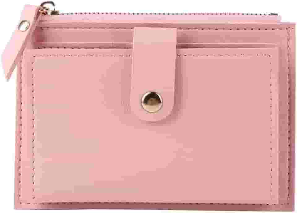 Carteira Feminina Porta Cartão bolso para moedas com zíper em Couro PU modelo pequeno, cartões de crédito, slim luxo.