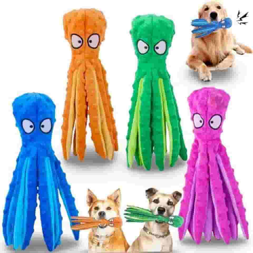 Brinquedo Cachorro Pet Pelucia Polvo Colorido Com Apito Plus (Laranja)