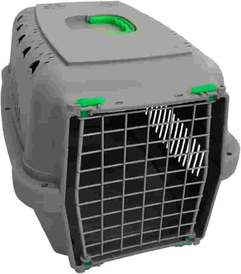Caixa Transporte Pet Grande Pequena Média Cachorros Gatos Coelhos Portinha de Aço(Verde,Nº 3 - Animais até 15Kg)