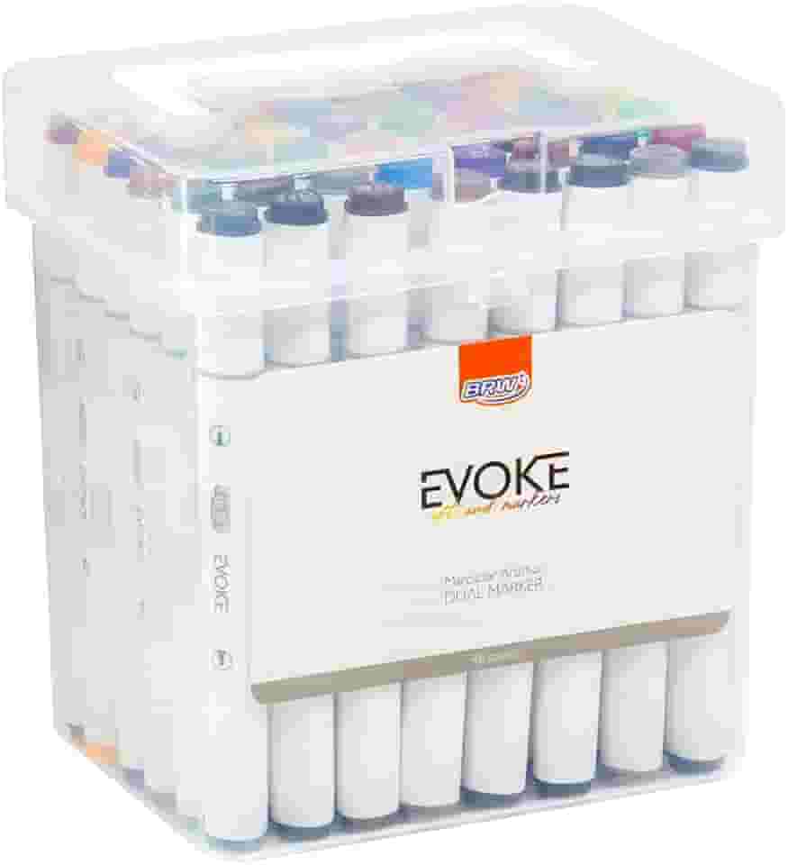 Marcador Artístico Evoke Dual Marker Estojo 48 Cores, BRW