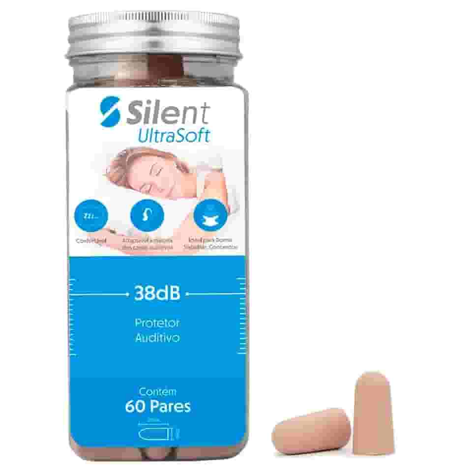 Protetor Auricular Silent Ultra 60 Pares 38dB mais alto NRR, Protetor de ouvido confortáveis ​​para dormir, viajar, concertos, estudar, ruído alto, trabalhar (Bege)