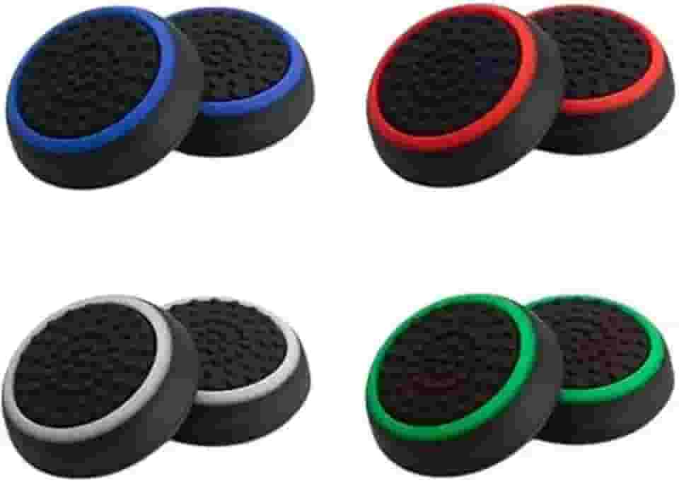 4 Pares Grip Borracha Silicone Botão Compatível com Controle Gamer Borrachinha Protetor Analógico
