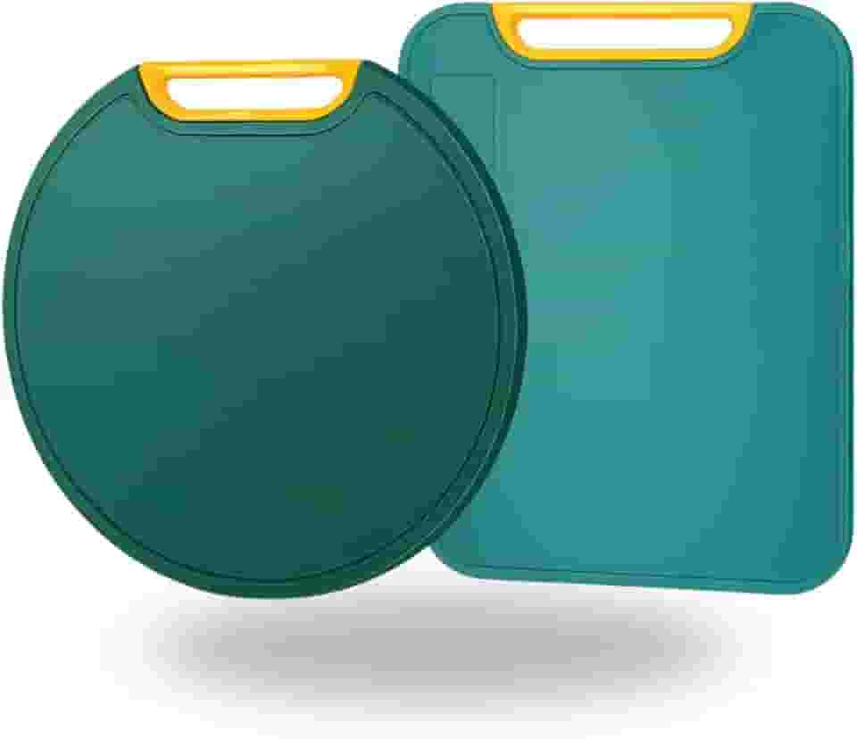 Kit 2 Tábuas De Corte Antibacteriana Para Frutas, Legumes E Carnes Antiderrapante, Resistente E Fácil De Limpar Cozinha Gourmet Verde