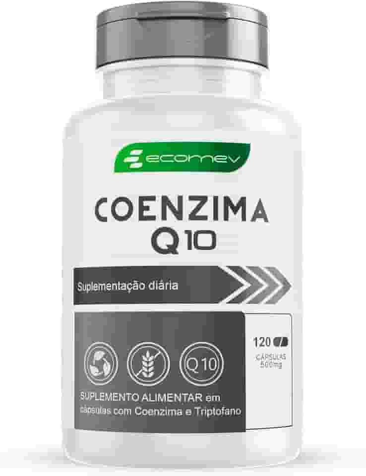 Coenzima Q10 + L Triptofano 500mg 100% Absorção 120Cápsulas Ecomev