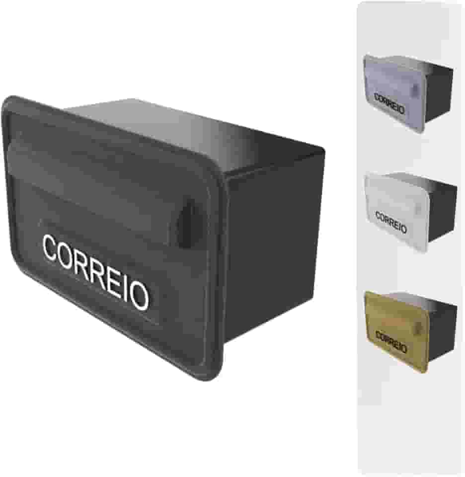 Caixa de Correios Cartas Parede Grade PVC Embutir Resistente Cor:Preto