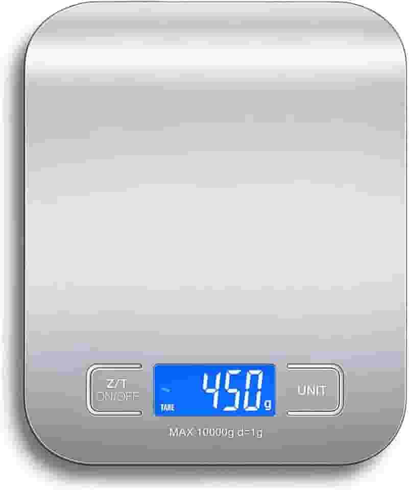 Balança Cozinha Inox De Alta Precisão Para Dieta Fitness Ingredientes Academia - 10Kg Escala 1g - (Contem Pilhas)