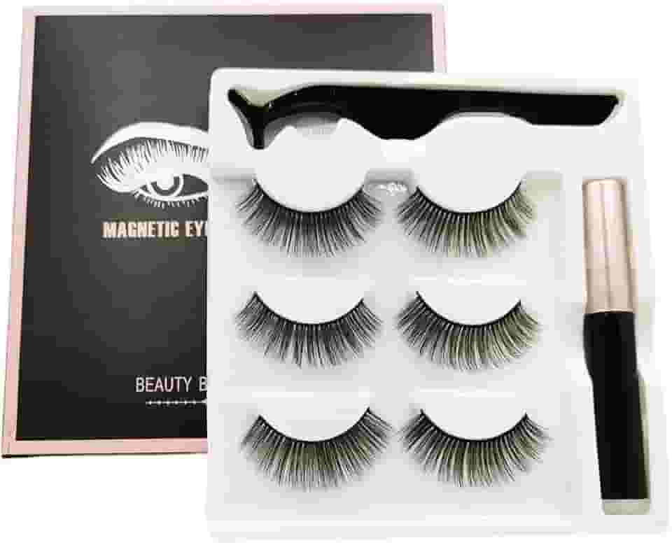 Cílios Magnéticos Efeito Natural Triplo Imãs Modelo 24p-3 Fácil Aplicação Tecnologia Magnética Olhar Marcante Anti Alérgico Reutilizável Visual Renovado