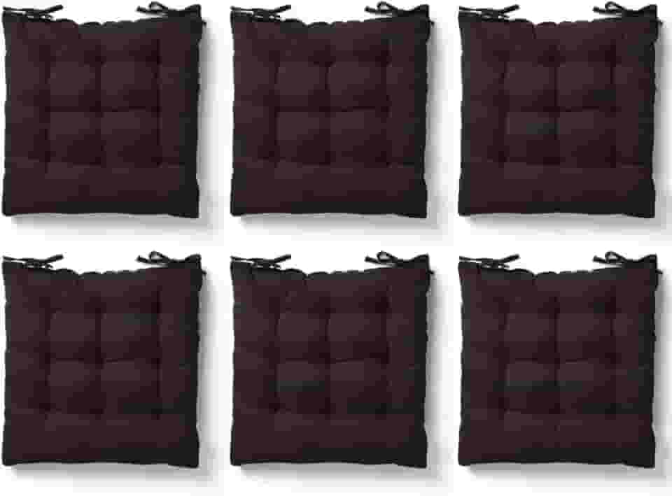 Kit 6 Almofadas Assento Cadeira Futton Futon 40x40cm Cores Diversas 100% Poliéster (Marrom)
