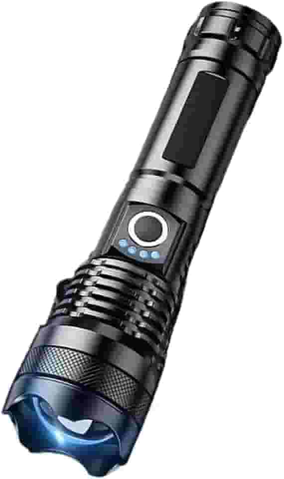 Lanterna Profissional P50 – Recarregável via USB, Super Brilho e Longo Alcance