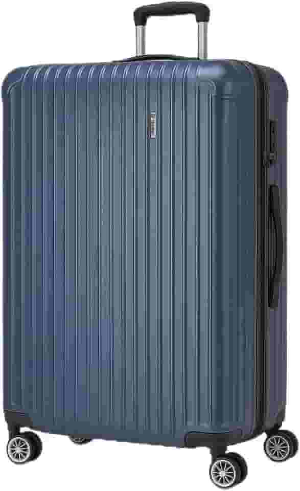 Mala de Viagem Holysun, Rígida, 4 Rodas Giratórias (Azul, Grande)