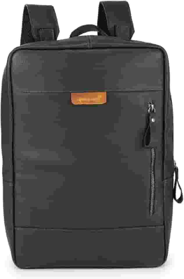 Mochila Bolsa Masculina Couro Legítimo Notebook Reforçada (Preto)