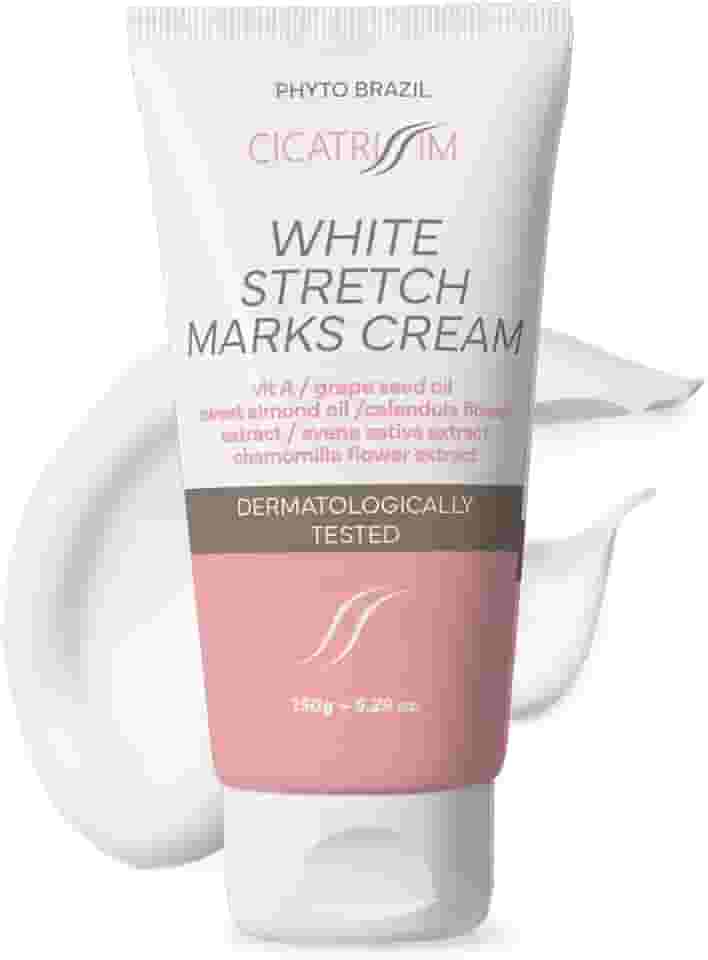 Cicatrissim White Creme Para Estrias Brancas e Antigas - Suaviza Estrias, Uniformiza e Firma a Pele - Todos os Tipos de Pele - 150g