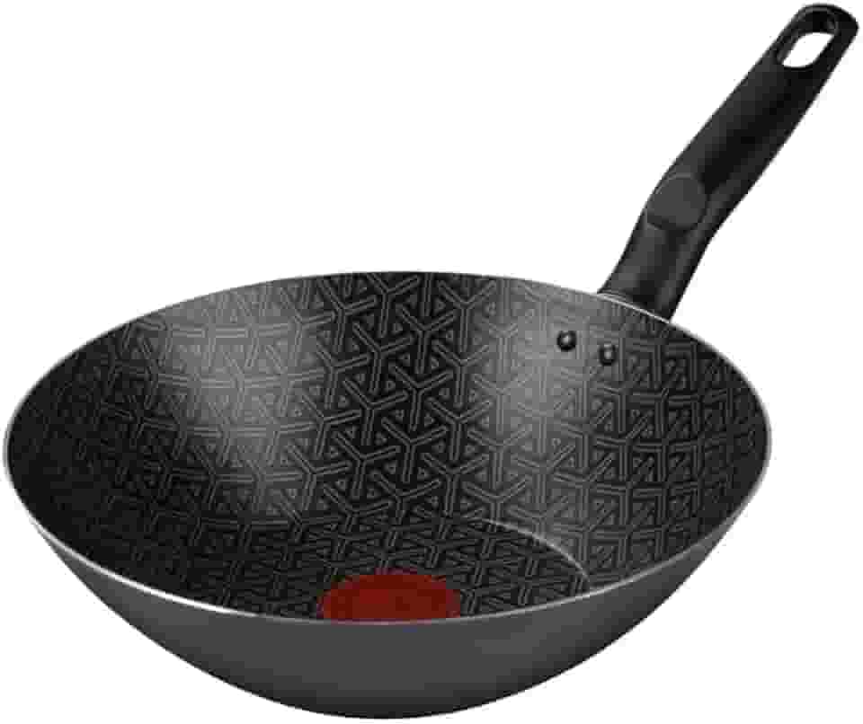 Frigideira Wok Rochedo Robusta Grafite 25cm com Antiaderente Resist 3X, Reforçado com Partículas Minerais, Alta Espessura, Base Limpa Fácil e Thermo-Sinal
