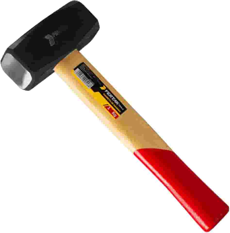 Marreta Quadrada 1Kg Em Aço Forjado Com Cabo De Madeira