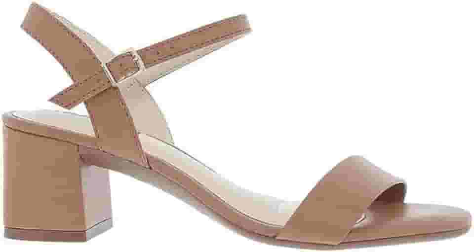 Sandalia Feminina Moleca Salto Bloco Tira Napa