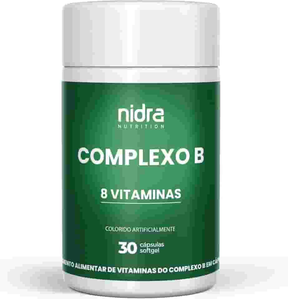 Vitaminas do Complexo B Completo | B1, B2, B3, B5, B6, B7, B9 e B12 | 30 Cápsulas Softgel | Nidra Nutrition