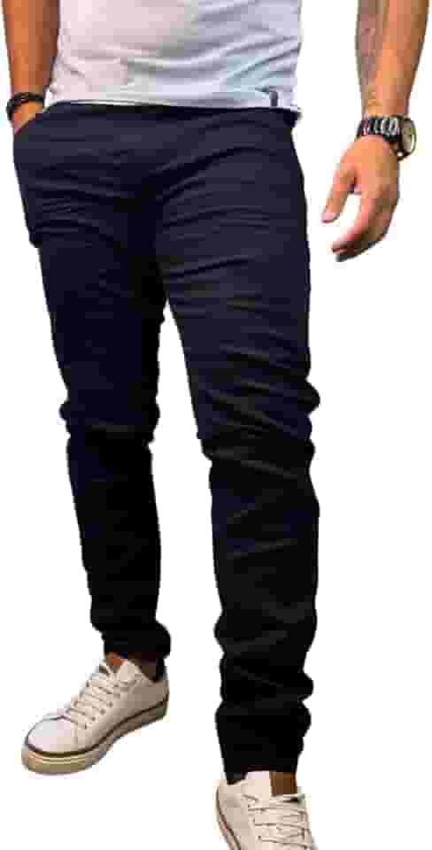 Calça Masculina Jeans Elastano PRETA SLIM Confortável