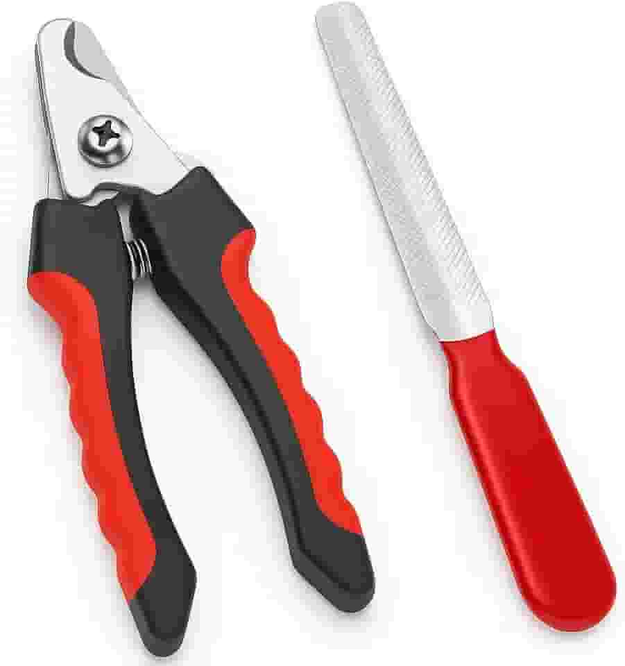 Cortador de Unhas Pet Kit com Alicate e Lixa para Cães e Gatos - Ferramenta de Cuidados para Pets - Corte Seguro e Confortável - Ideal para Gatos e Cães Pequenos e Médios - (VERMELHO) Cuidados