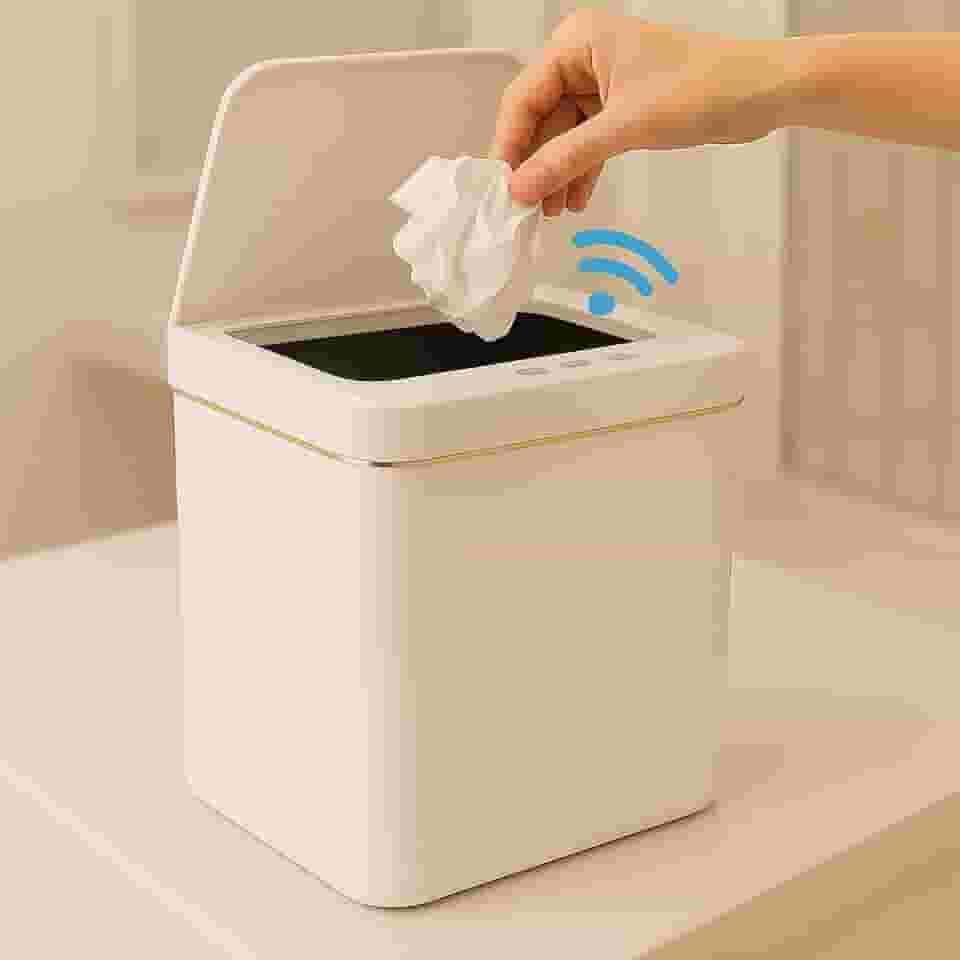 Lixeira Automática 11L Com Sensor De Movimento Higiênica Para Banheiro E Cozinha, Pia Cozinha, Quarto e Escritório,Lixo Com Tampa Inteligente, Abertura Rápida, Resistente à Umidade IPX5