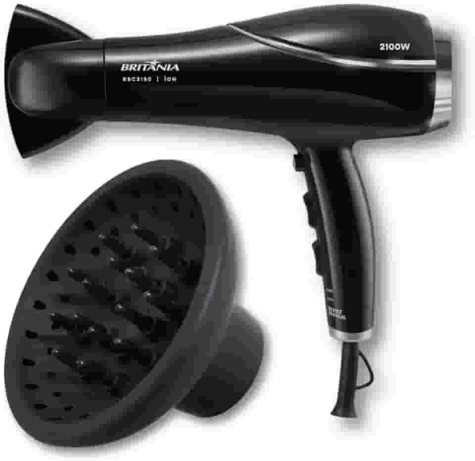 Secador de Cabelo Britânia 2100W Íons Bivolt BSC2150 com Difusor de Cachos