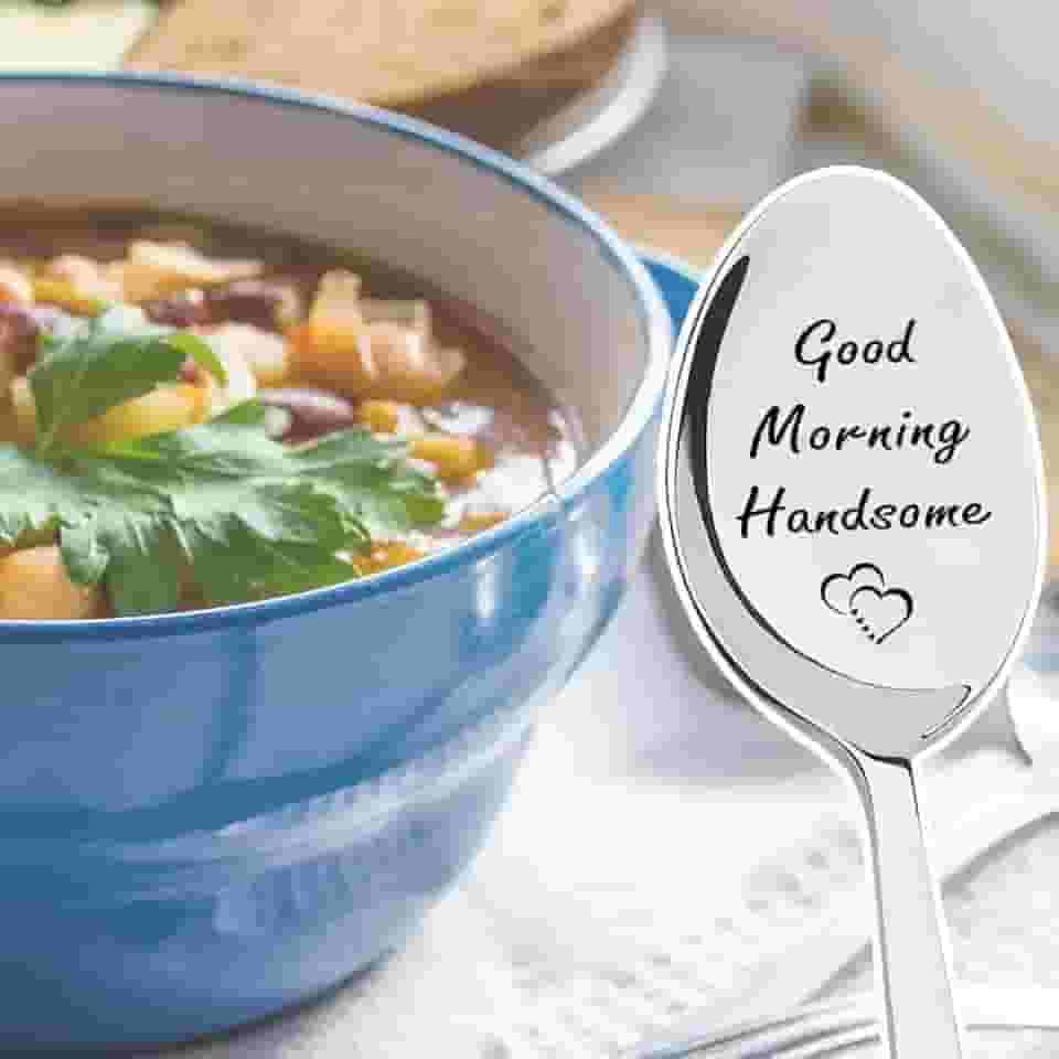 Presente de aniversário para marido, namorado, presente de aniversário da esposa, namorada, bom dia, colher de café bonita para ele, homens, presentes de dia dos namorados para marido, marido, noivo