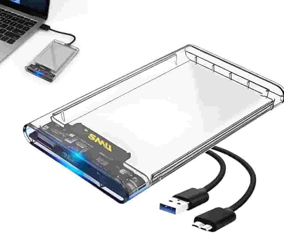 Case Externa Para HD Transparente USB 3.0 Sata 3.0 Suporta SSD e HD até 5TB Alta Velocidade Premium Compacto Plug Play Compatível Windows Mac