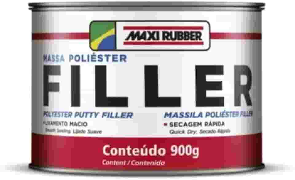 massa poliéster filler 900g maxi rubber