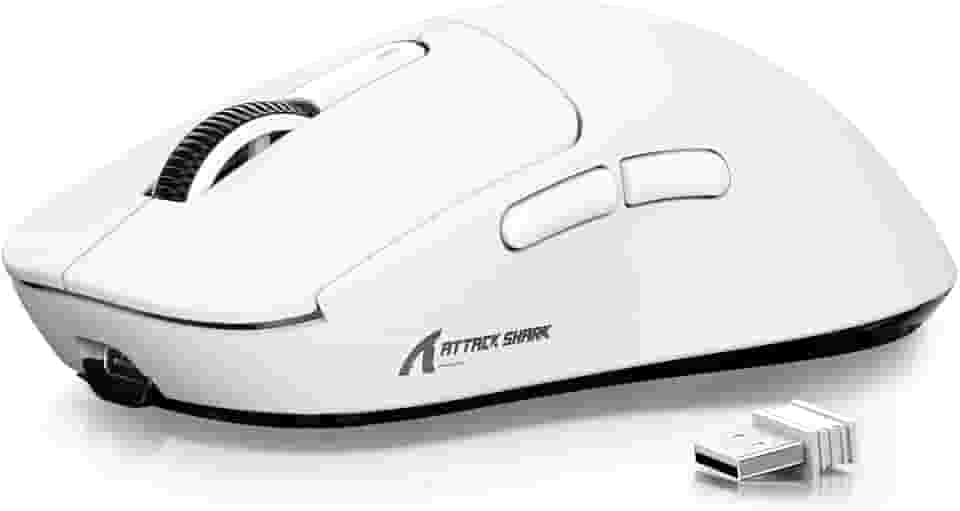 ATTACK SHARK X3 Mouse SUPERLIGHT 49g,sensor de jogo PixArt PAW3395,mouse de jogo sem fio/com fio BT/2.4G,6 DPI ajustáveis até 26000,Kailh GM8.0,mouses de escritório para Win11/Xbox/PC/Mac (branco)