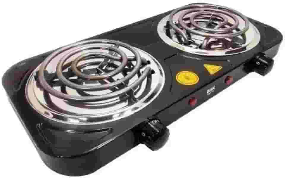 Fogão Cooktop Elétrico Fogareiro BAK 2 Bocas Portatil 110V