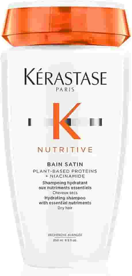 Kérastase Nutritive Bain Satin, Shampoo Hidratante para Cabelos Secos, Nutrição Intensa, Brilho, Maciez, Fortalecimento e Revitalização da Fibra Capilar, 250ml