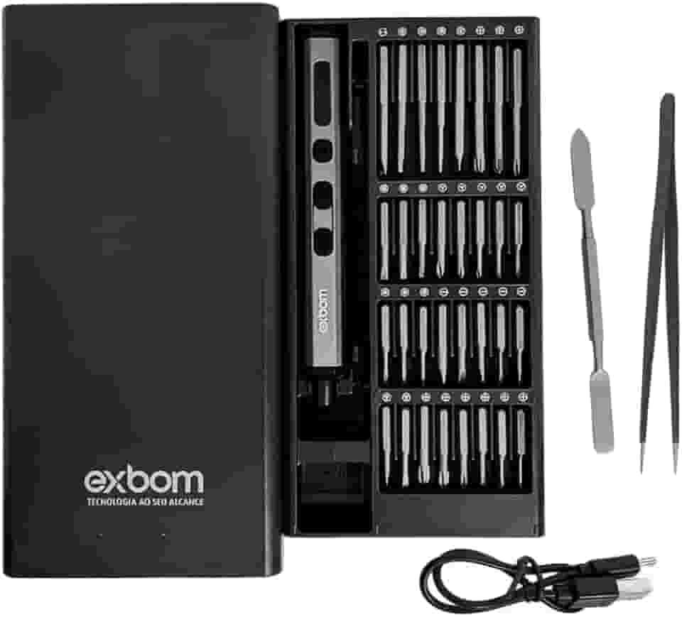 Mini Parafusadeira Elétrica Recarregável, Caneta Compacta de Precisão, Kit de Ferramentas Chave de Elétrica de Precisão 68 em 1, 64 Bits e 4 Acessórios, Multitarefas, para Manutenções Diversas