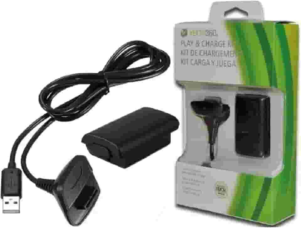 Kit Bateria Recarregável Para Controle Manete Joystick Sem Fio Xbox 360 + Cabo Usb Carregador incluso