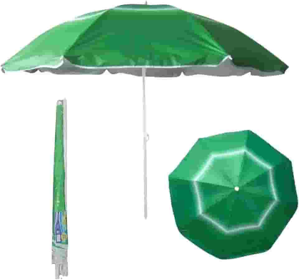 Guarda-sol Gigante 1,90m Metros Piscina Praia Pesca (Verde listrado)