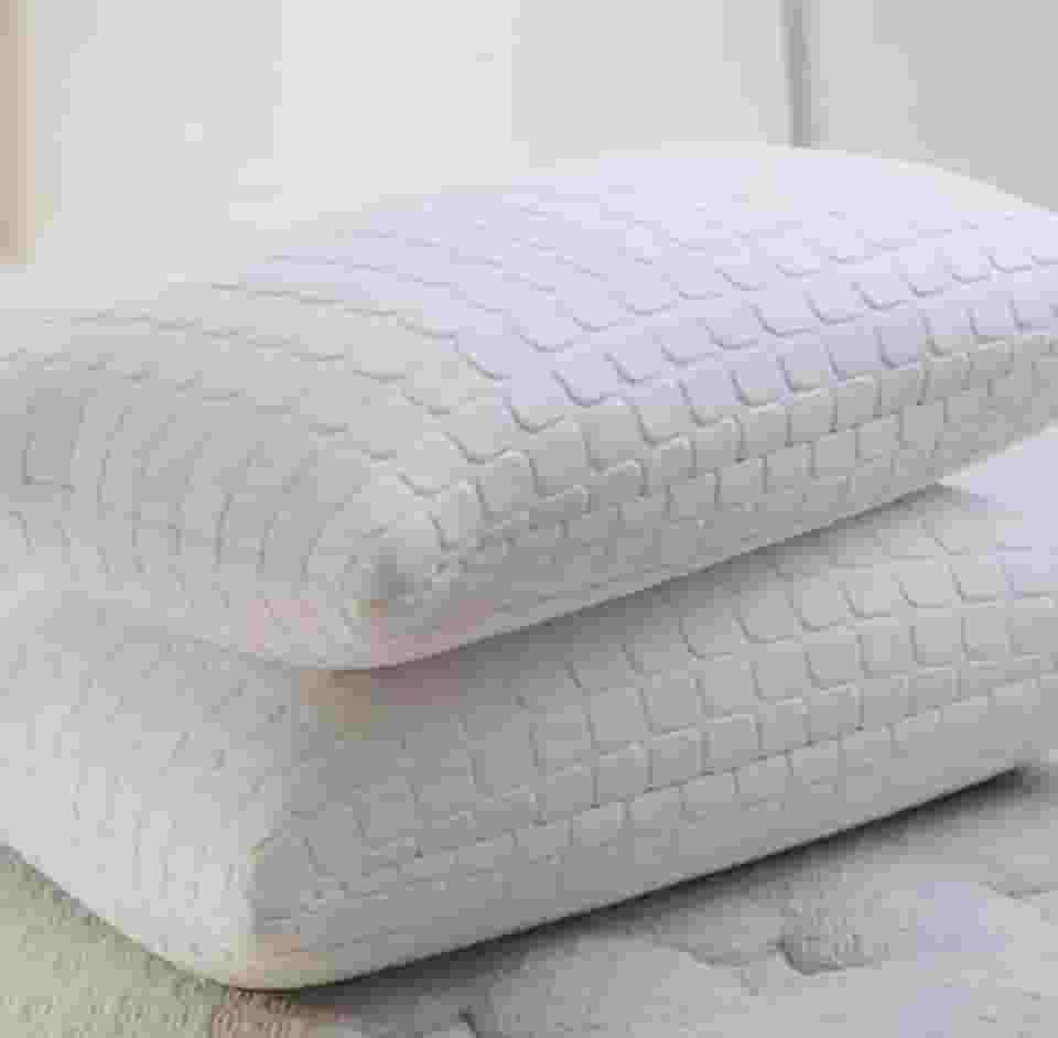 Travesseiro de Espuma com Memória, Design Ergonômico, Texturizado, Branco, 2 Unidades