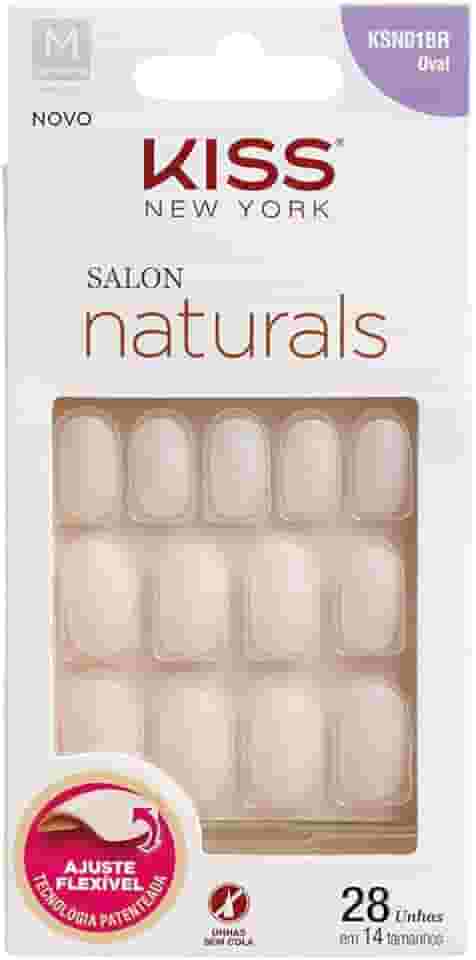 Unha Salon Natural Médio Oval, Kiss New York