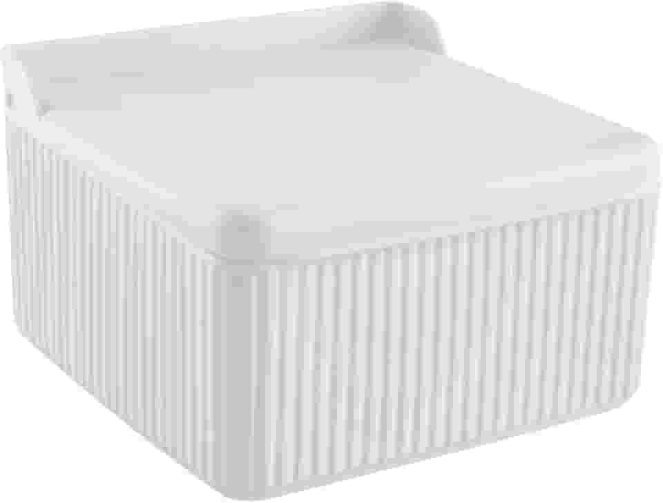 Saleiro Quadrado 1kg de Plástico Tampa Basculante 13x8cm (Branco)