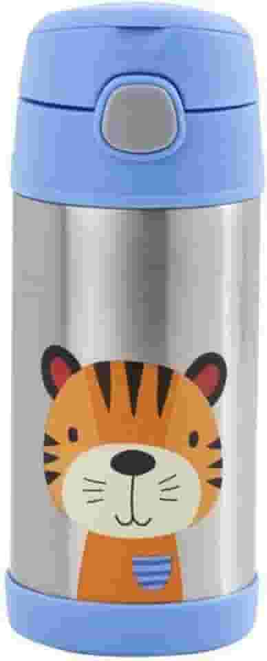 Clingo Garrafa Térmica Infantil Tigre 310 ml, Parede Dupla Livre de BPA, Azul